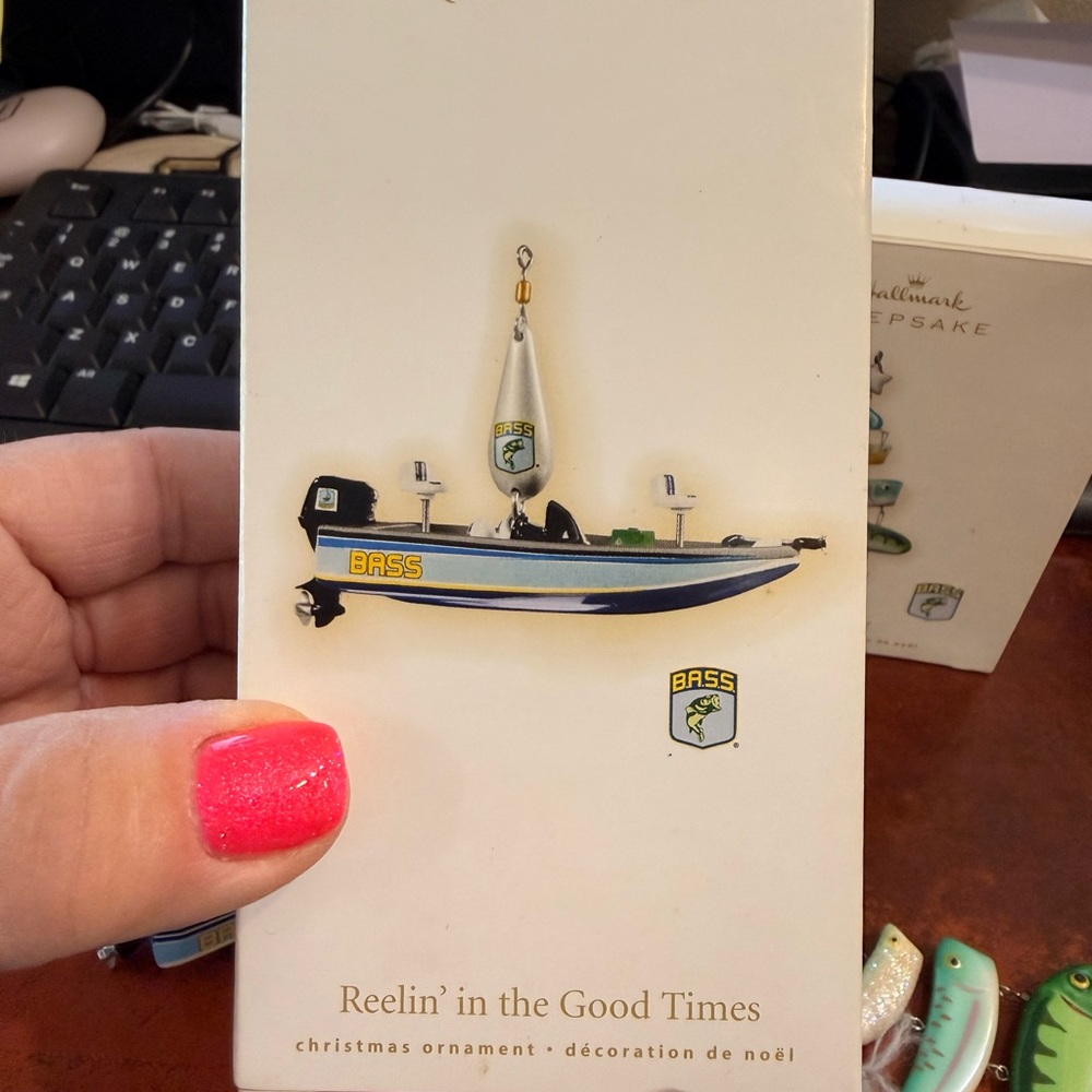 2 Hallmark Keepsake BASS Boat and BASS Lure Ornaments - Picture 8 of 11